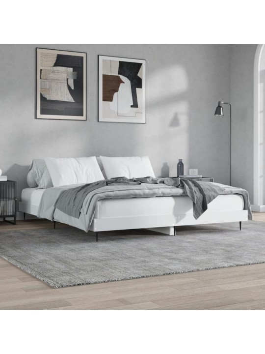 Rám postele bílý 140 x 200 cm kompozitní dřevo