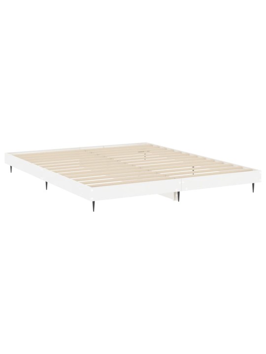 Rám postele bílý s vysokým leskem 120 x 200 cm kompozitní dřevo