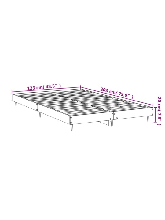 Rám postele bílý s vysokým leskem 120 x 200 cm kompozitní dřevo