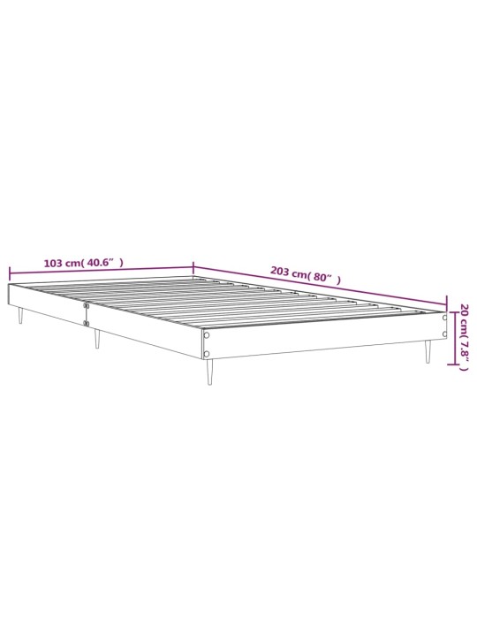 Rám postele černý 100 x 200 cm kompozitní dřevo