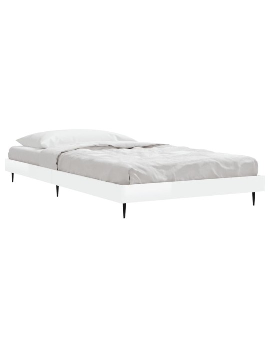 Rám postele bílý s vysokým leskem 100 x 200 cm kompozitní dřevo