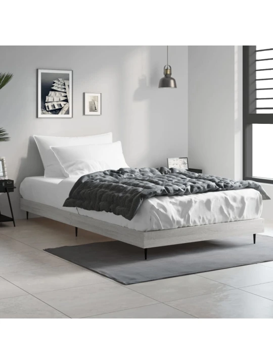 Rám postele šedý sonoma 90 x 200 cm kompozitní dřevo
