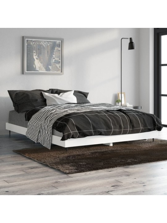 Rám postele bílý 140 x 190 cm kompozitní dřevo