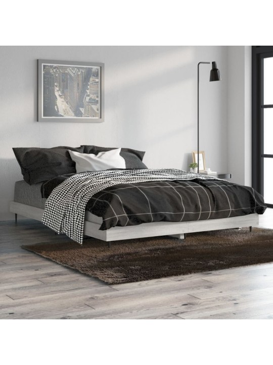 Rám postele šedý sonoma 140 x 190 cm kompozitní dřevo