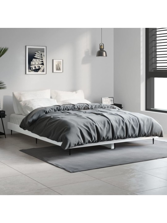 Rám postele bílý 135 x 190 cm kompozitní dřevo