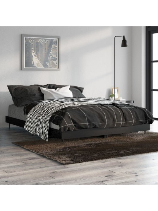 Rám postele černý 135 x 190 cm kompozitní dřevo