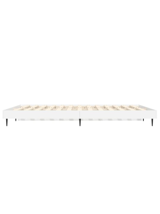 Rám postele bílý s vysokým leskem 135 x 190 cm kompozitní dřevo