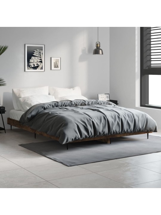 Rám postele kouřový dub 135 x 190 cm kompozitní dřevo