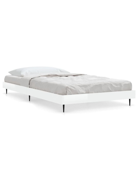 Rám postele bílý s vysokým leskem 90 x 190 cm kompozitní dřevo