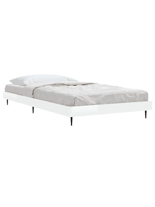 Rám postele bílý s vysokým leskem 90 x 190 cm kompozitní dřevo