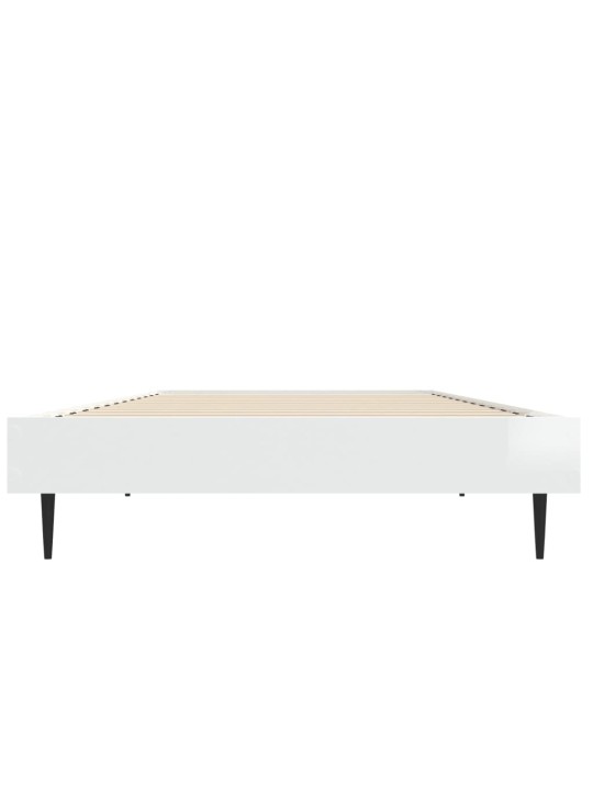 Rám postele bílý s vysokým leskem 75 x 190 cm kompozitní dřevo