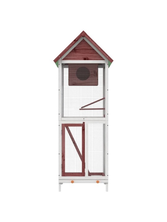 Ptačí voliéra moka 60 x 58,5 x 160 cm masivní borové dřevo