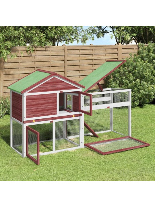 Králíkárna moka 185,5 x 60,5 x 109,5 cm masivní borové dřevo