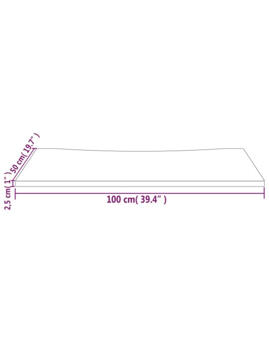 Deska psacího stolu bílá 100 x 50 x 2,5 cm masivní borové dřevo