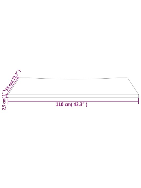 Deska psacího stolu bílá 110 x 55 x 2,5 cm masivní borové dřevo