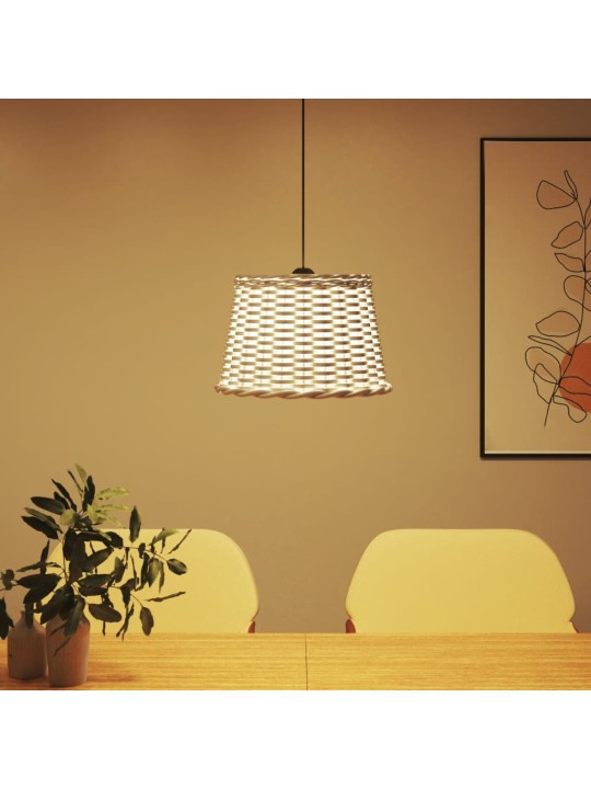 Stínidlo na lustr bílé Ø 40 x 26 cm proutěné
