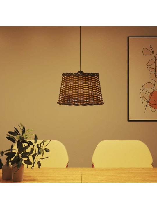 Stínidlo na lustr hnědé Ø 40 x 26 cm proutěné