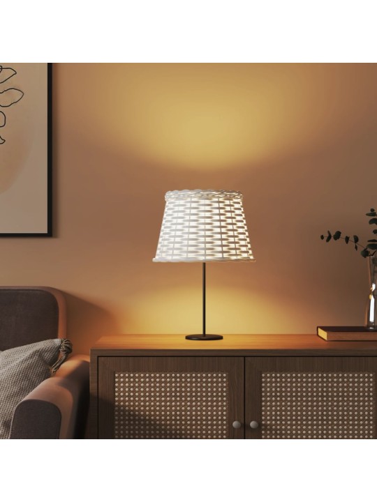 Stínidlo lampy bílé ø 25 x 17 cm proutěné