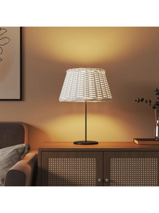 Stínidlo lampy bílé Ø 50 x 30 cm proutěné