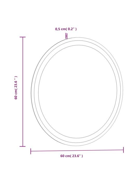 Koupelnové LED zrcadlo 60 cm kulaté