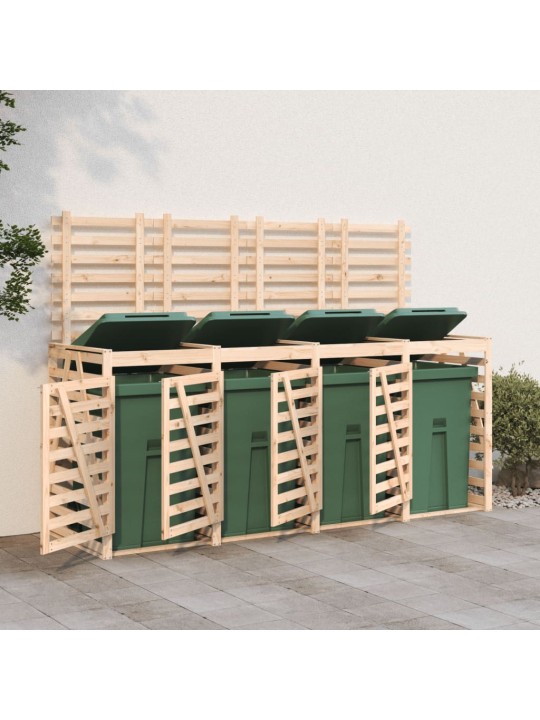Úložný box na čtyři popelnice masivní borové dřevo