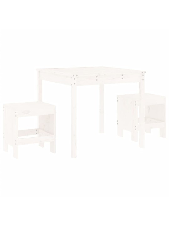3dílný zahradní bistro set bílý masivní borové dřevo