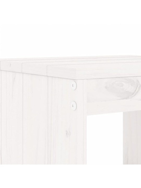 3dílný zahradní bistro set bílý masivní borové dřevo