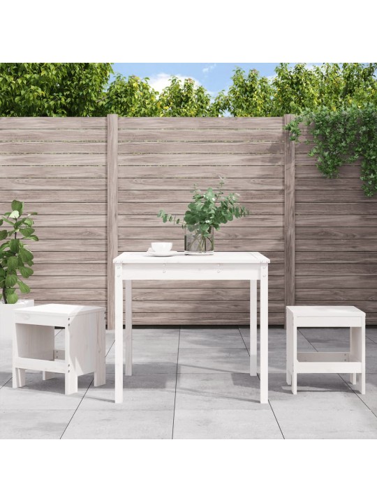 3dílný zahradní bistro set bílý masivní borové dřevo