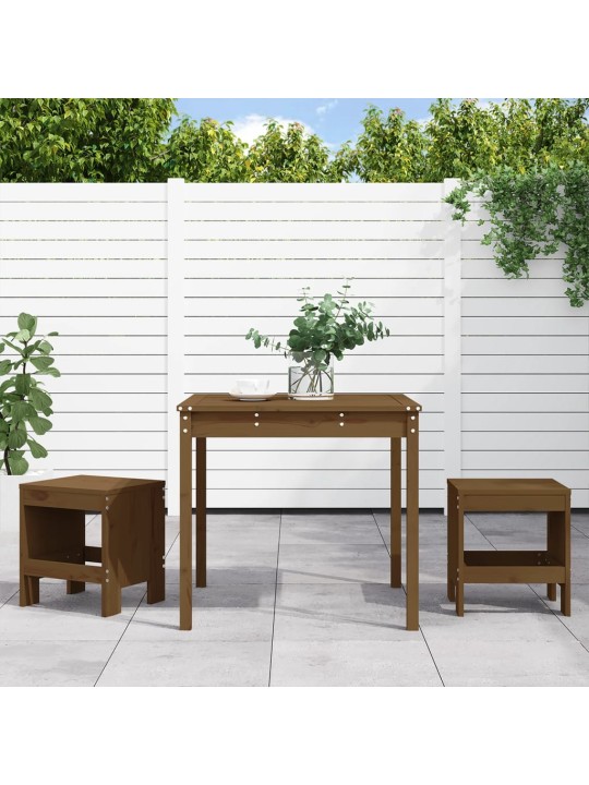 3dílný zahradní bistro set medově hnědý masivní borové dřevo