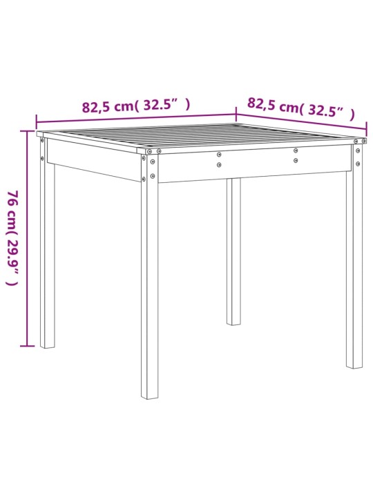 3dílný zahradní bistro set černý masivní borové dřevo
