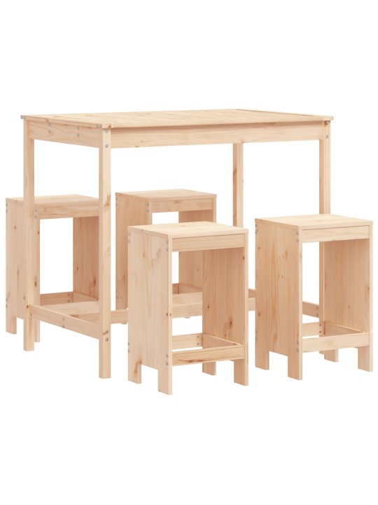 5dílný zahradní barový set masivní borové dřevo