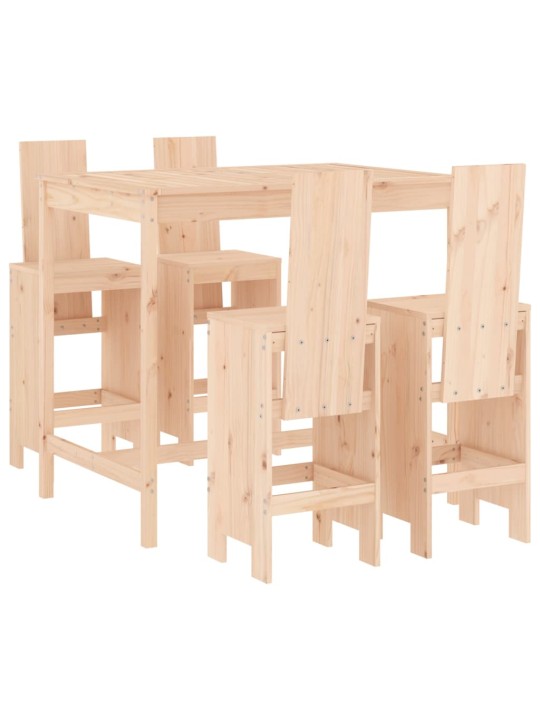 5dílný zahradní barový set masivní borové dřevo