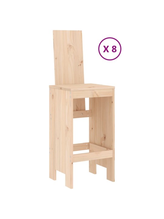 9dílný zahradní barový set masivní borové dřevo