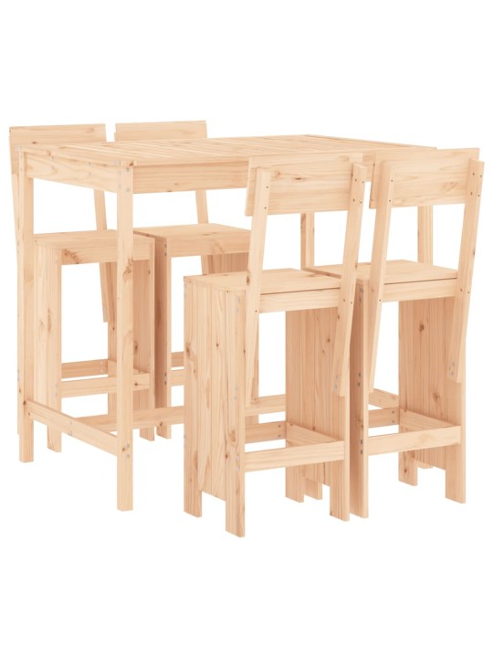 5dílný zahradní barový set masivní borové dřevo