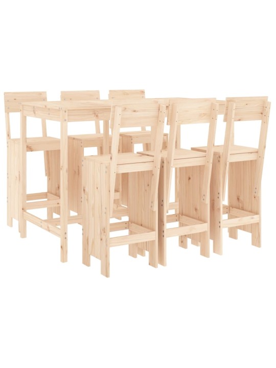 7dílný zahradní barový set masivní borové dřevo