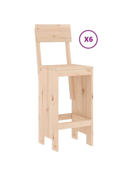 7dílný zahradní barový set masivní borové dřevo