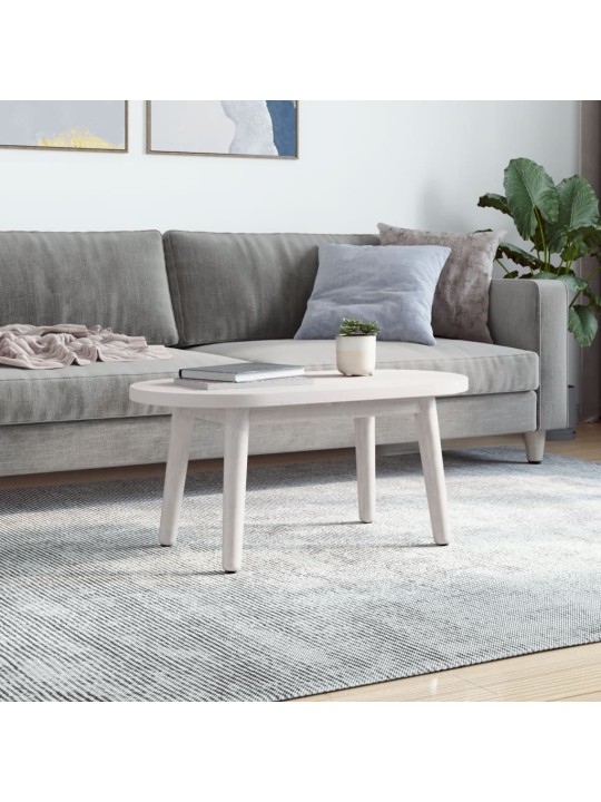 Stolní deska bílá 60 x 30 x 2,5 cm masivní borové dřevo oválná
