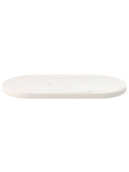 Stolní deska bílá 60 x 30 x 2,5 cm masivní borové dřevo oválná