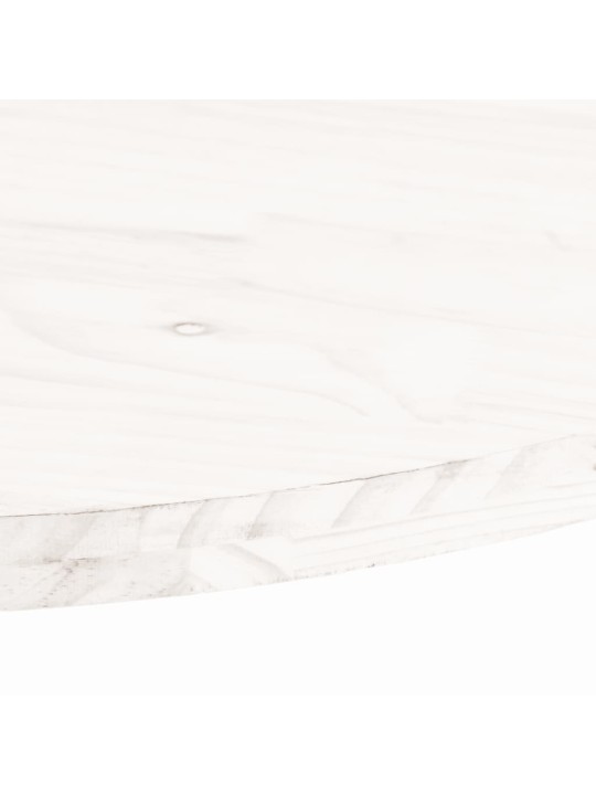 Stolní deska bílá 70 x 35 x 2,5 cm masivní borové dřevo oválná