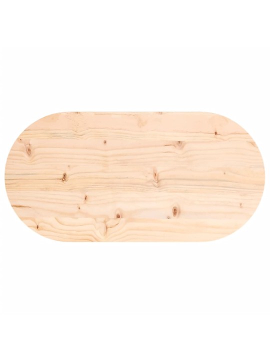 Stolní deska 80 x 40 x 2,5 cm masivní borové dřevo oválná