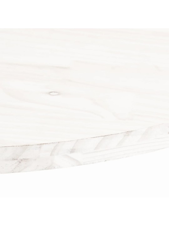 Stolní deska bílá 90 x 45 x 2,5 cm masivní borové dřevo oválná