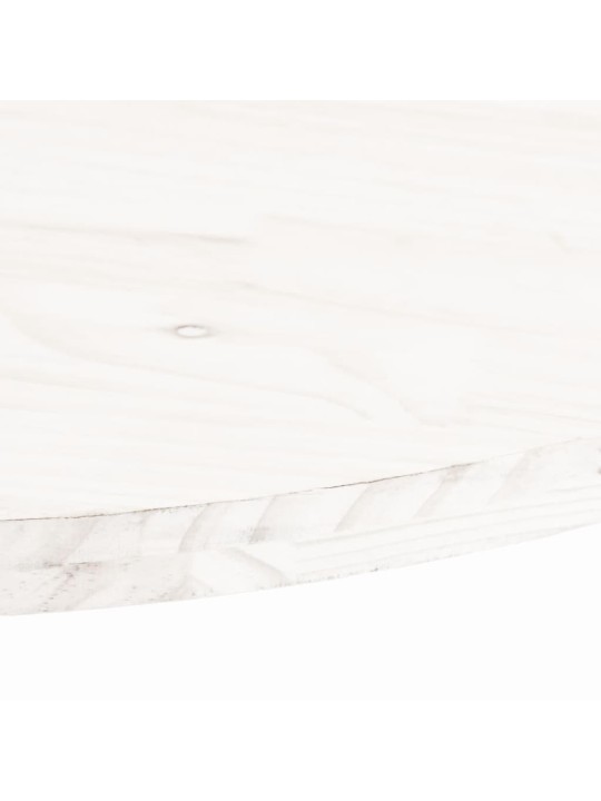 Stolní deska bílá 100 x 50 x 2,5 cm masivní borové dřevo oválná