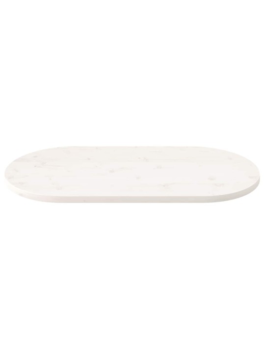 Stolní deska bílá 110 x 55 x 2,5 cm masivní borové dřevo oválná