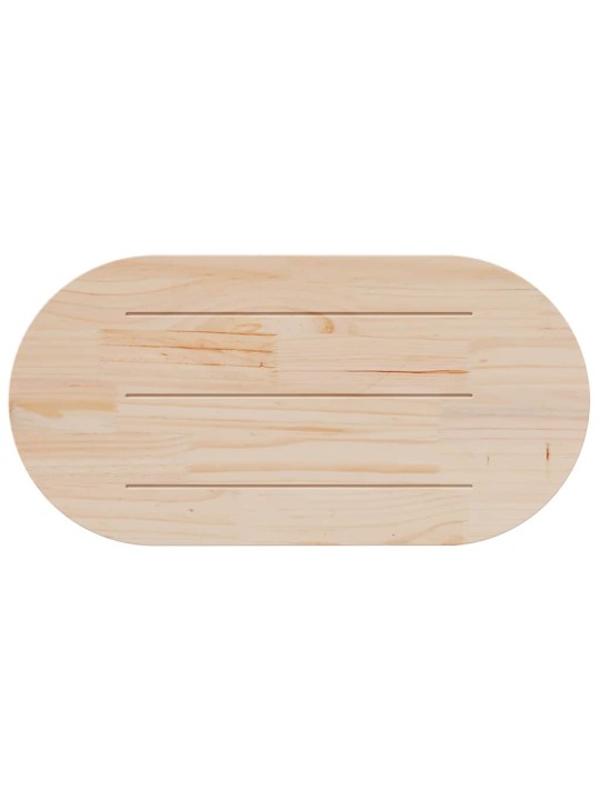 Stolní deska bílá 110 x 55 x 2,5 cm masivní borové dřevo oválná