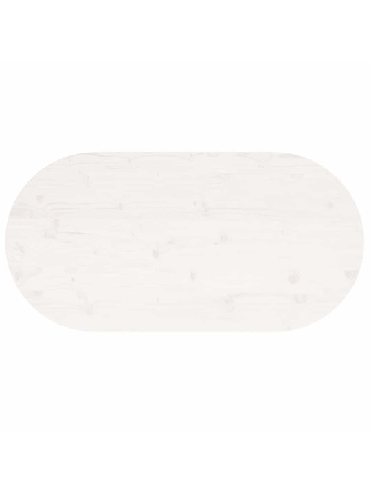 Stolní deska bílá 110 x 55 x 2,5 cm masivní borové dřevo oválná