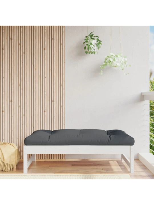 Zahradní podnožka bílá 120 x 80 cm masivní borové dřevo