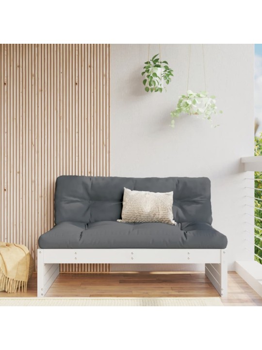 Zahradní středová pohovka bílá 120 x 80 cm masivní borové dřevo