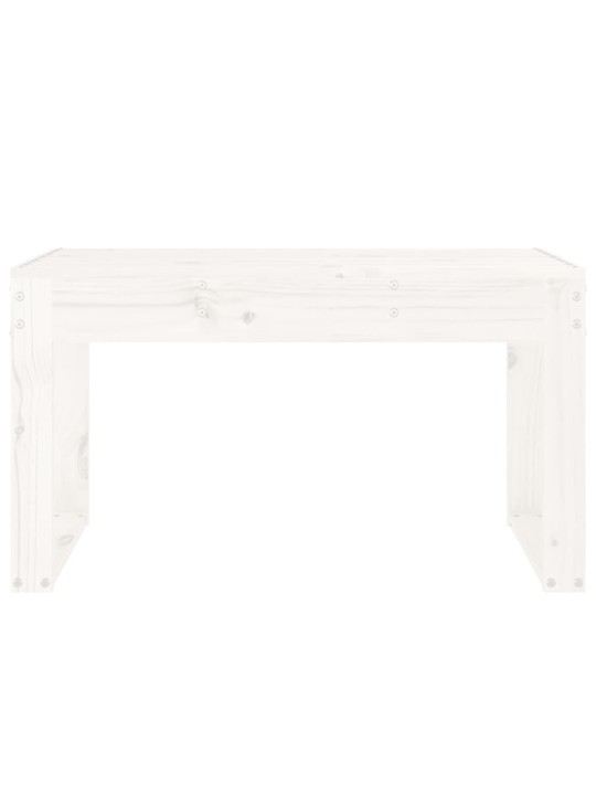 Zahradní lavice bílá 80 x 38 x 45 cm masivní borové dřevo