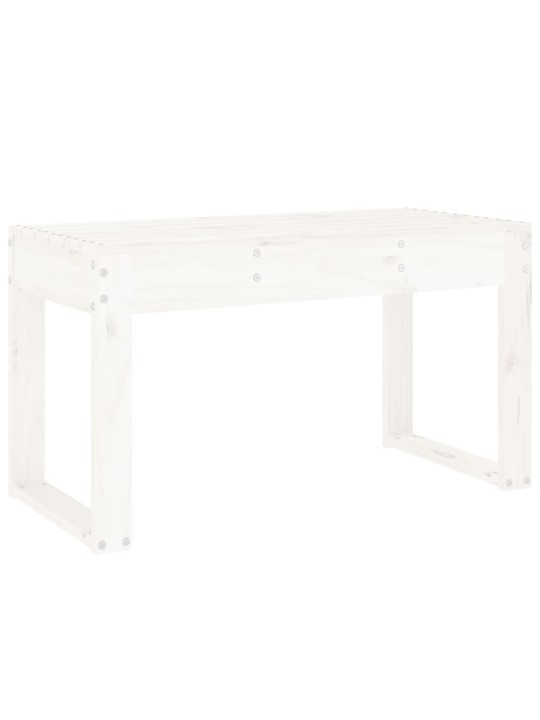 Zahradní lavice bílá 80 x 38 x 45 cm masivní borové dřevo