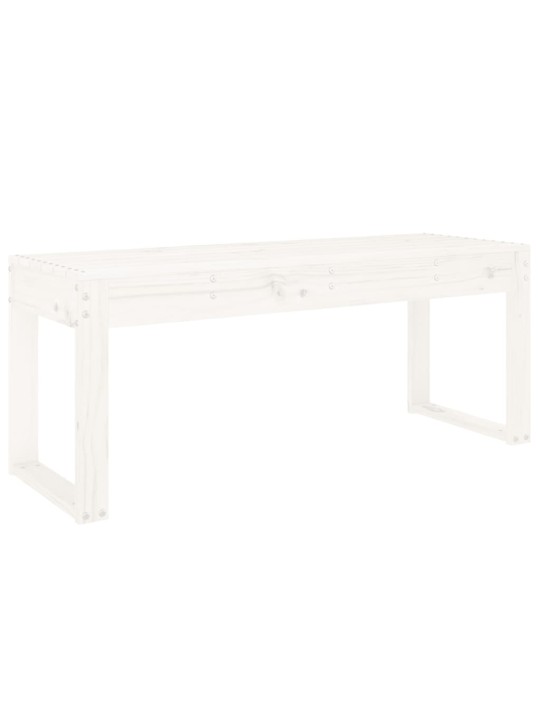 Zahradní lavice bílá 110 x 38 x 45 cm masivní borové dřevo